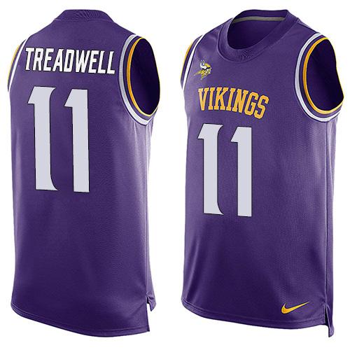 Nike Vikings #11 Laquon Treadwell Purple Team Color Men's Stitched NFL Limited Tank Top Jersey - Click Image to Close
